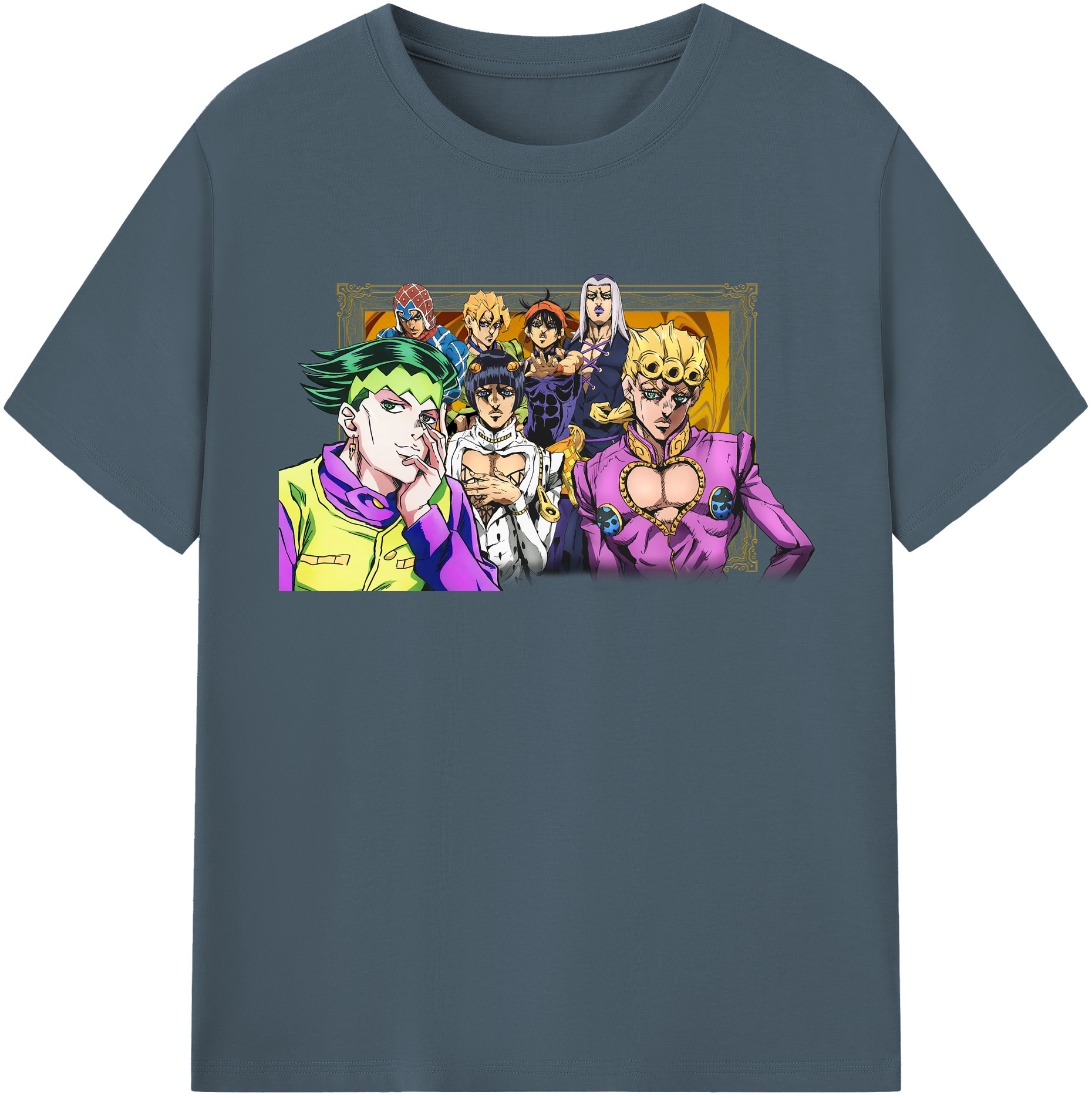 （画像用） ジョジョの奇妙な冒険 ジョルノ?ジョバァーナ JoJo's Bizarre Adventure Giorno Giovanna 綿100％半袖Tシャツ（フロントプリント）